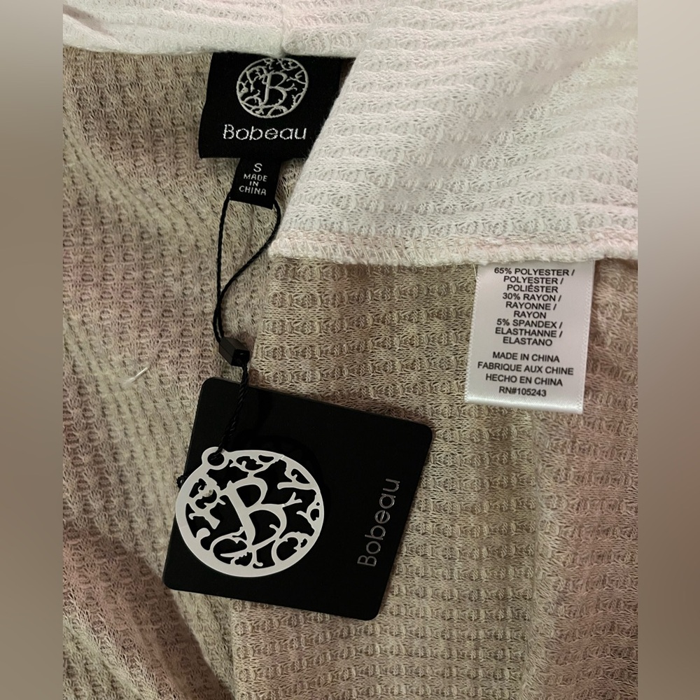 NWT Bobeau Women's Tan and Cream Cardigan (NWT1) - Picture 3 of 3